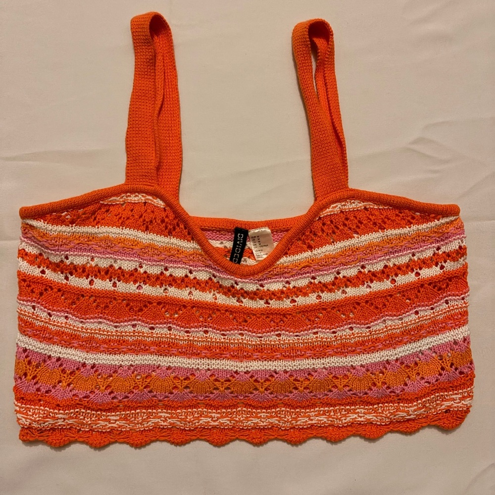 Divided Multicolor Crochet Top